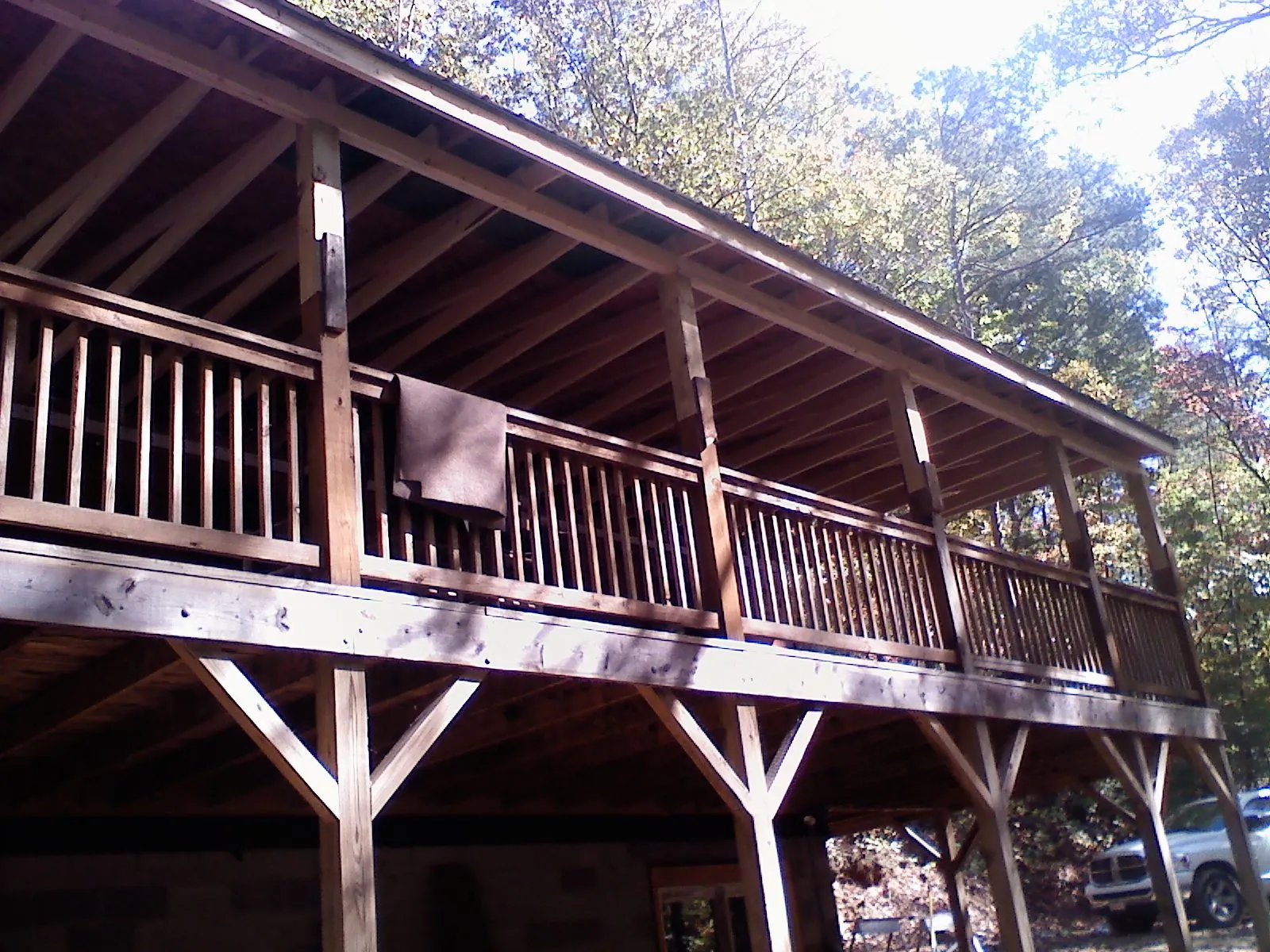 Timber framing under a new elevated porch and deck — Roof Leak Repair in Bellerose by Roofing Brothers